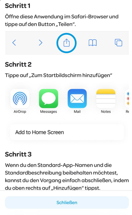 Anleitung: Grill & Green App zum Home-Bildschirm hinzufügen